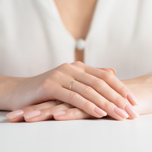 Pierścionek zaręczynowy SAVICKI: dwukolorowe złoto, diament